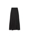 Chloé Fluid Maxi Skirt In Washed Silk Satin In Black