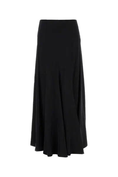 Chloé High-waisted Midi Skirt Flared Silhouette In Black