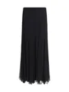 Chloé Chloe Textured Silk-chiffon Maxi Skirt In Black