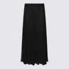 Chloé Maxi Skirt With Sheer Overlay And Flowy Design In Black
