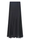 Chloé Women Fluid Silk Maxi Skirt In Blue