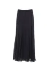 Chloé Chiffon Skirt Flared Cut High Waist Midi In Blue