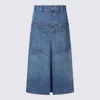 Chloé Knee-length Skirt In Washed Blue Denim Women