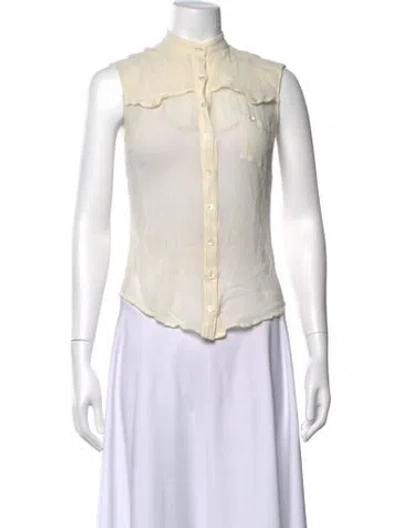 Pre-owned Chloé Sleeveless Blouse In White