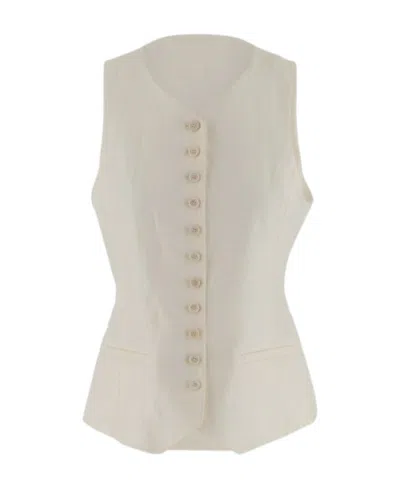 Chloé Sleeveless Button-up Waistcoat In Nude