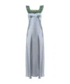 Chloé Lace-trimmed Silk Satin Maxi Dress In Blue