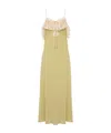 Chloé Chloe Lace-trim Silk-georgette Maxi Dress In Gold