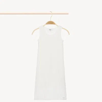 Chloé Sleeveless Knit Dress White Size 12 100% Cotton