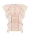 Chloé Sleeveless Lotus Leaf Blouse In Nude