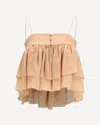 Chloé Sleeveless Ruffled Top In Silk Georgette In Pink