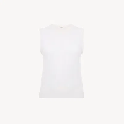 Chloé Sleeveless Sweater In A Wool Knit In White