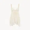 Chloé Sleeveless Top In Washed Silk Pongé & Lace In White