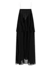Chloé Open-back Embellished Tiered Silk-georgette Maxi Dress In Black