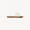 Chloé Slides Beige Size 11c 100% Cotton In Beige
