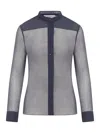 CHLOÉ SLIM BLOUSE WITHOUT COLLAR IN SILK CRÊPON