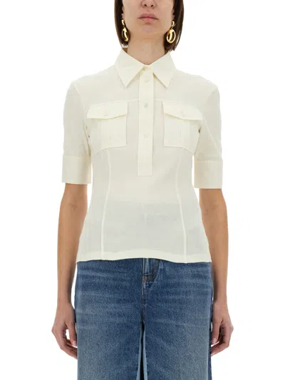 Chloé Utility-style Polo Shirt In Beige