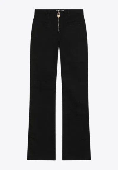 Chloé Slim Jeans With Heart-lock Charm In Black