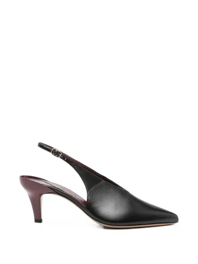 Chloé Suzie 50mm Leather Slingback Pointed Pumps In Black
