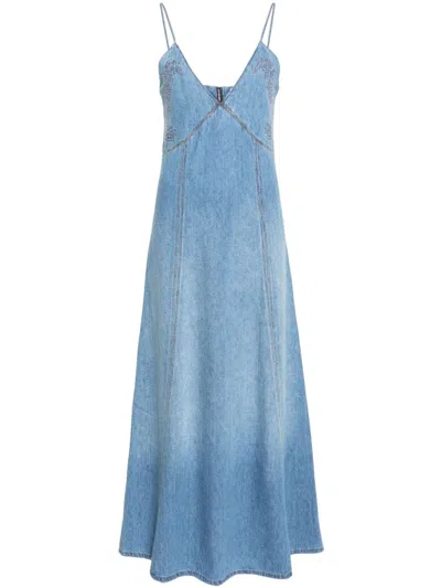 CHLOÉ SLIP DENIM MAXI DRESS
