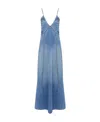 Chloé Denim Maxi Dress With Eyelet Embroidery In Blue