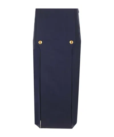 Chloé Slit Detailed Midi Skirt In Blue