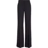 Chloé Slit Hem Virgin Wool Gabardine Tailored Pants In Blue