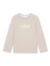 CHLOÉ SLOGAN-PRINT COTTON LONG-SLEEVE T-SHIRT