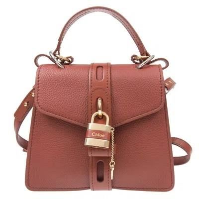 Chloé Chloe Small Aby Calfskin Shoulder Bag In Burgundy
