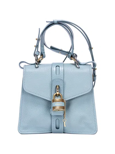 Pre-owned Chloé Small Aby Day Lock-detail Handle Bag In Blue