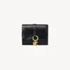 Chloé Small Alphabet Tri-fold In Croco-effect Leather Black Size Onesize 100% Calf-skin Leather In Black