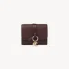 Chloé Small Alphabet Tri-fold In Grained Leather In Brown