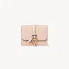 Chloé Small Alphabet Tri-fold In Grained Leather In Pink