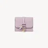 Chloé Small Alphabet Tri-fold In Grained Leather Purple Size Onesize 100% Calf-skin Leather In Purple
