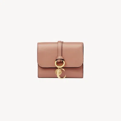 Chloé Portefeuille À Trois Volets Alphabet En Cuir Brillant Femme Orange Taille Onesize 100% Cuir De Veau