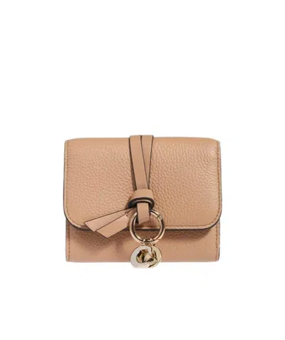 Chloé Small Alphabet Tri-fold Wallet In Brown