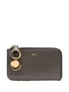 Chloé Khaki Alphabet Card Holder In Grey
