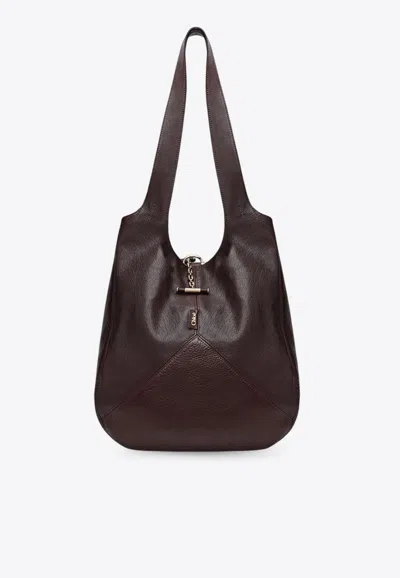 Chloé Small Balloon Smooth Leather Shoulder Bag In Brown