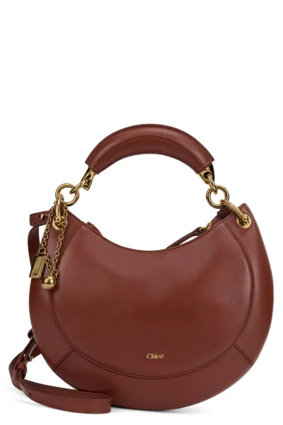 Chloé Small Banana Leather Tote Bag In Blushybrwn