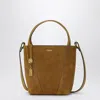 Chloé Spin Embellished Leather-trimmed Suede Tote In Green