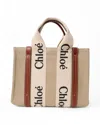 Chloé Small Beige Linen Tote In Neutral