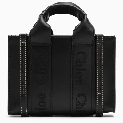 Chloé Small Black Leather Shopper Bag