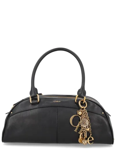 Chloé Small Bowling Bag In Soft Leather In Orange