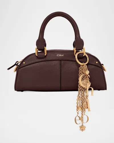 Chloé Small Bowling Shoulder Bag In Leather In Burgundy