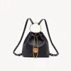 Chloé Small Bracelet Backpack In Grained Leather In Black