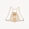 Chloé Small Bracelet Backpack In Grained Leather In Neutral