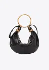 Chloé Mini Bracelet Grained Leather Hobo Bag In Black