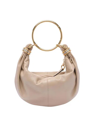 Chloé Chloe Women Small Bracelet Hobo Bag In Grained Leather In Brown
