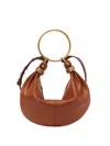 Chloé Bracelet Bag Mini In Shiny Grained Calfskin In Brown