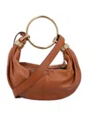 Chloé Women Bracelet Small Leather Hobo Bag In Clay Brown