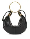 Chloé Women Small Bracelet Hobo Bag In Grained Leather In Black